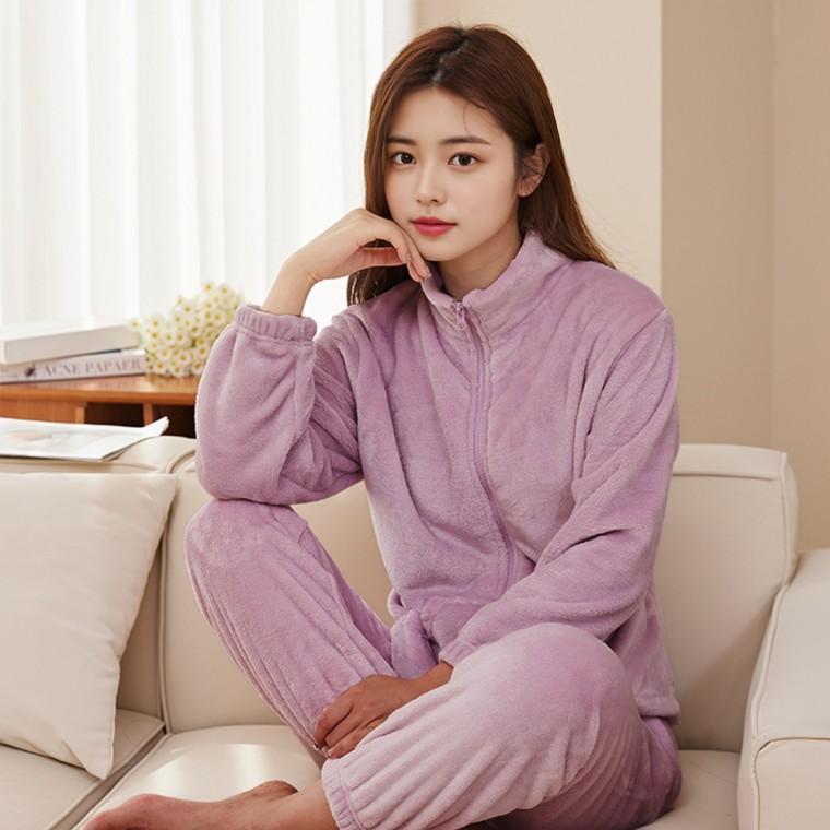 밍크 여자 편한 여름 파자마 여성파자마 여성홈웨어 수면 겨울 여성 후리스