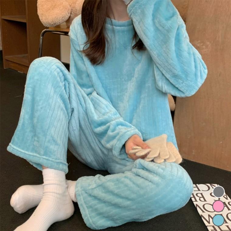 편한잠옷 극세사 여자잠옷 여름잠옷 세트 여성홈웨어 여성라운지웨어 상하의