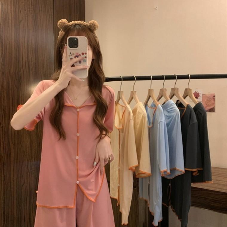 아이스 여름잠옷 여성라운지웨어 반팔 찰랑 실내복여성 시원한 여성