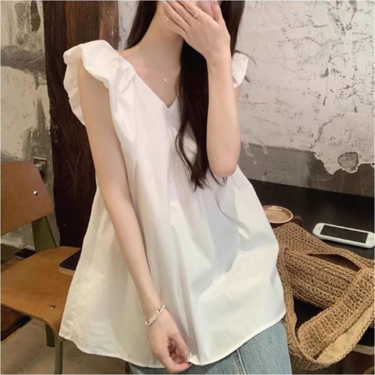 나시 벌룬 블라우스 셔츠 여름 여자 민소매 2컬러 여리여리