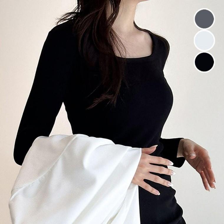 여성 베이직 이너 라운드넥 무지 깔끔한 긴팔티셔츠 여름 긴팔티 기본티 여자 빅사이즈 티셔츠 레이어드티