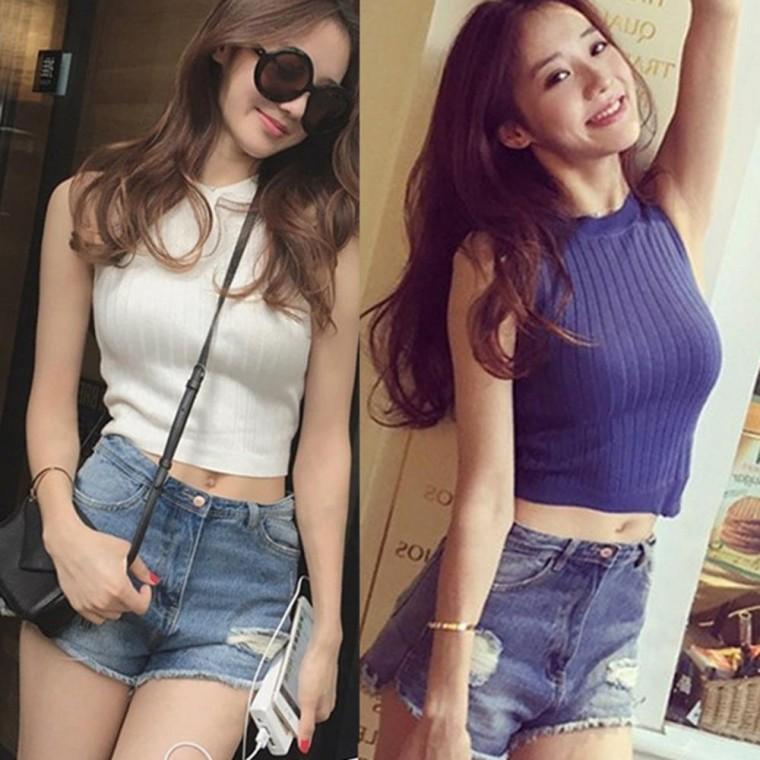 여름민소매 여성나시티 스판나시 여자민소매 슬림 한