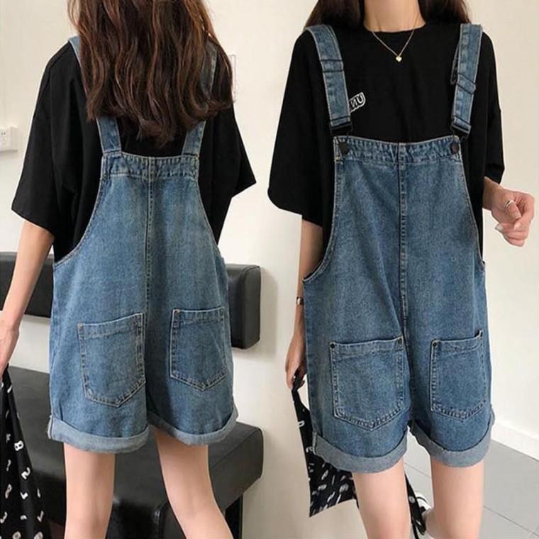 반바지 여름 청 귀여운 반바지 바지 멜빵 여성