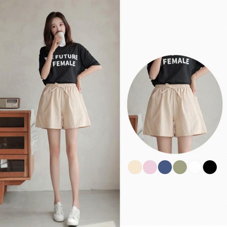 밴딩 린넨 3부 A라인 여성 여름 편한 숏팬츠 반바지