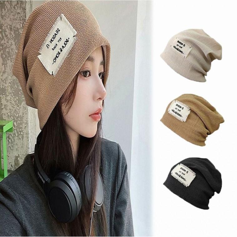 패치 패션 모자 얇은 소재 여자 여름 비니 빈티지