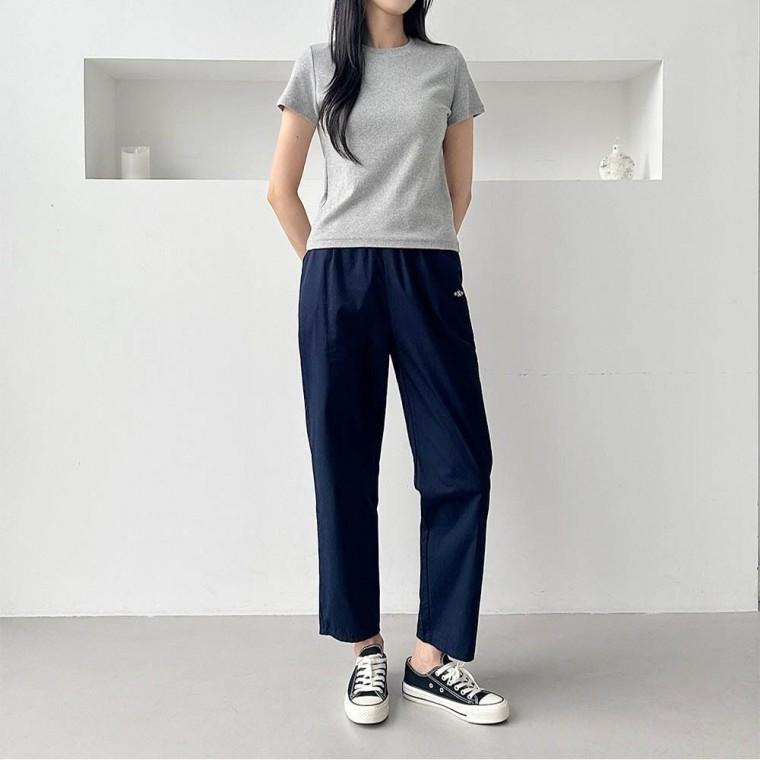 여름팬츠 여자 데일리 일자바지 면바지 허리밴딩 6컬
