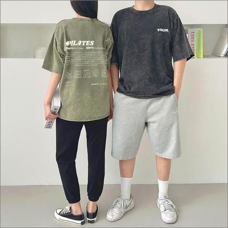 남자 3컬러 반팔티 워싱 피그먼트 여자 여름 티셔츠 데일리