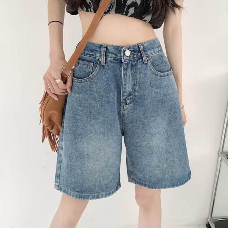 캐주얼 데님 여름 반바지 청바지 5부팬츠 밴딩 여성