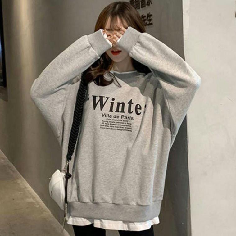 여자 데일리 캐주얼 라운드 기모 맨투맨 긴팔 티셔츠 크롭티 여름 오버핏 긴팔티 루즈핏 데일리 빅사이즈