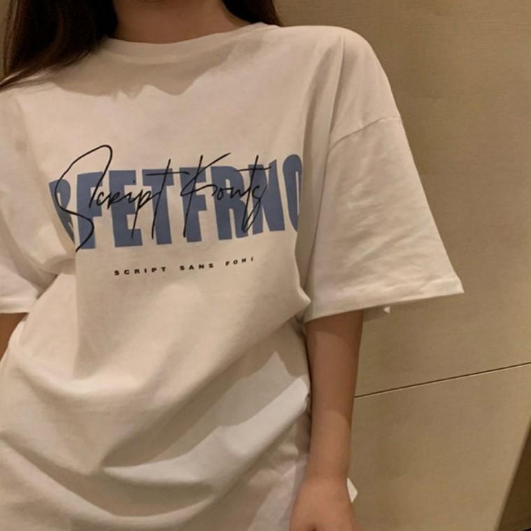 티셔츠 오버핏 여름 여성 반팔티 박시한 2컬러