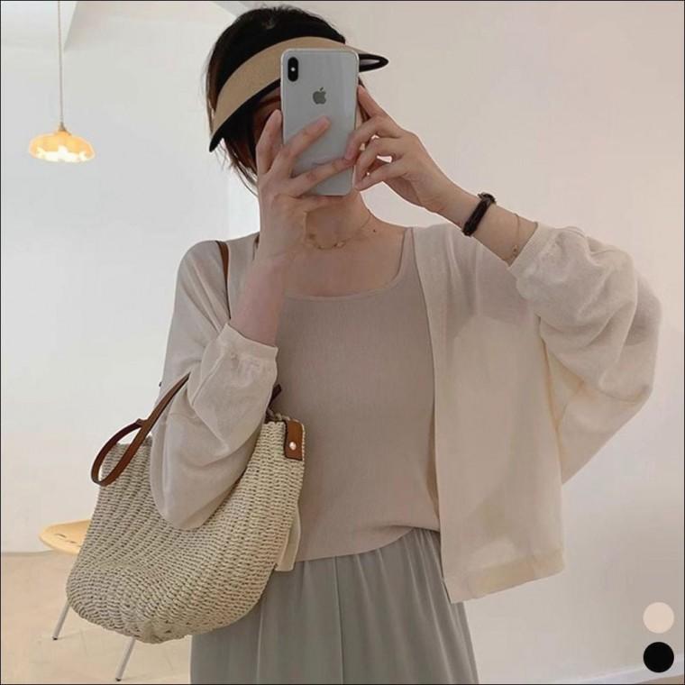 볼레로 여름 2색 아방핏 여성 루즈핏 아우터 크롭가디건