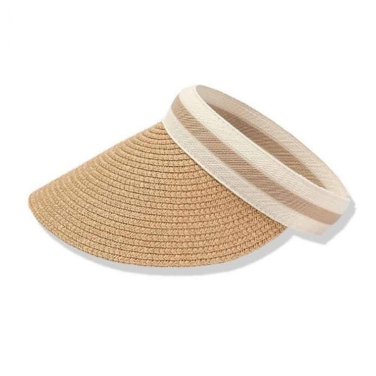 여성용 썬캡 베이지 라탄캡모자 비치썬캡