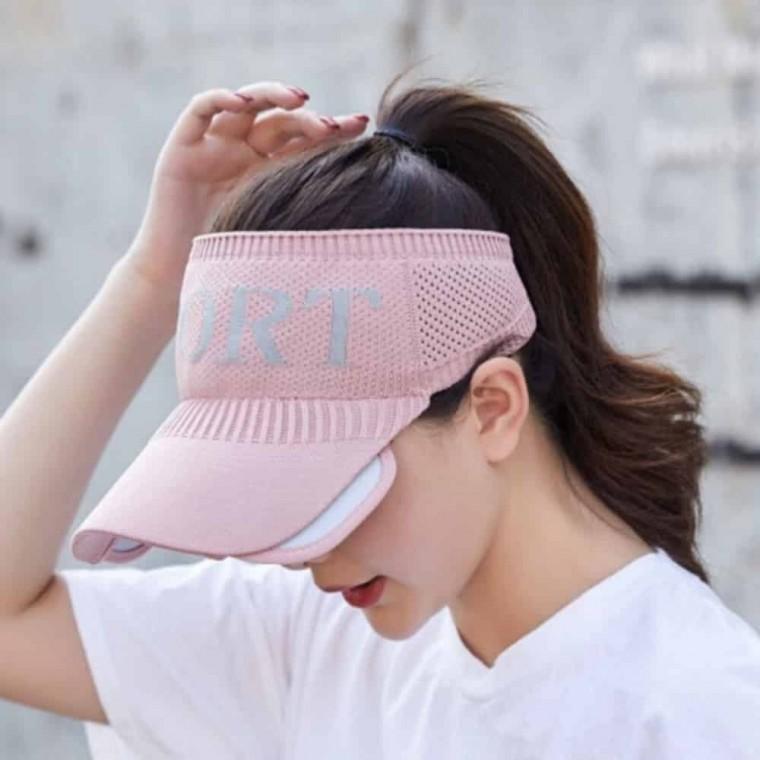 여성용 썬캡 핑크 자외선차단모자 등산썬캡