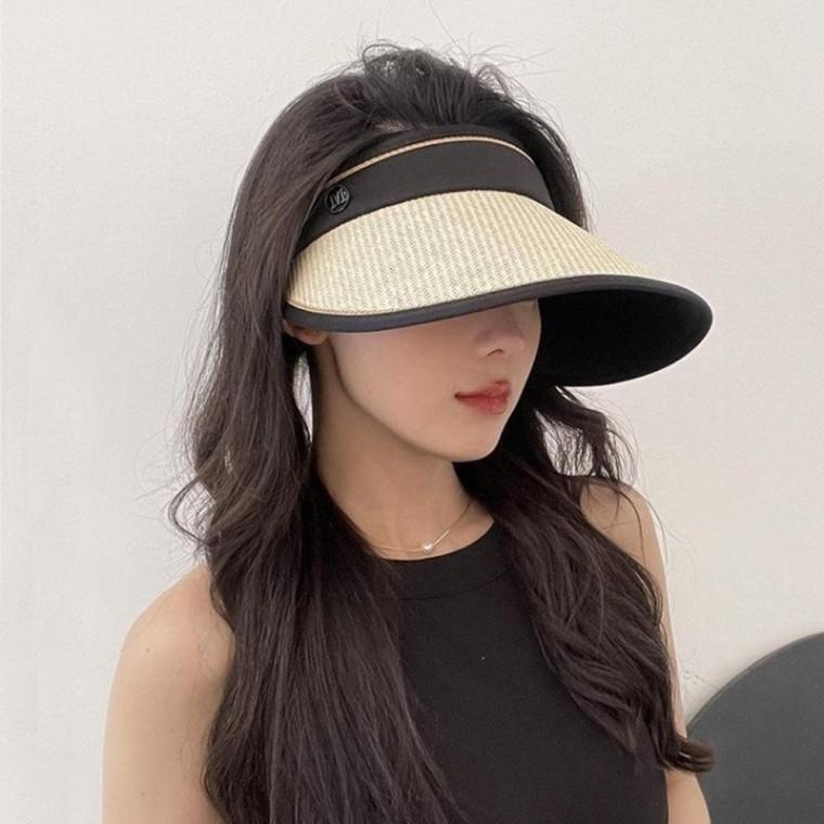 여성 햇빛 차단 휴대용 워터밤 밀짚 여름 모자 썬캡 KK867