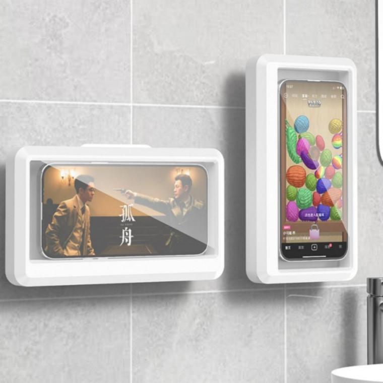 욕실거치대 무타공 방수 스마트폰 거치대 벽부착 핸드폰 케이스