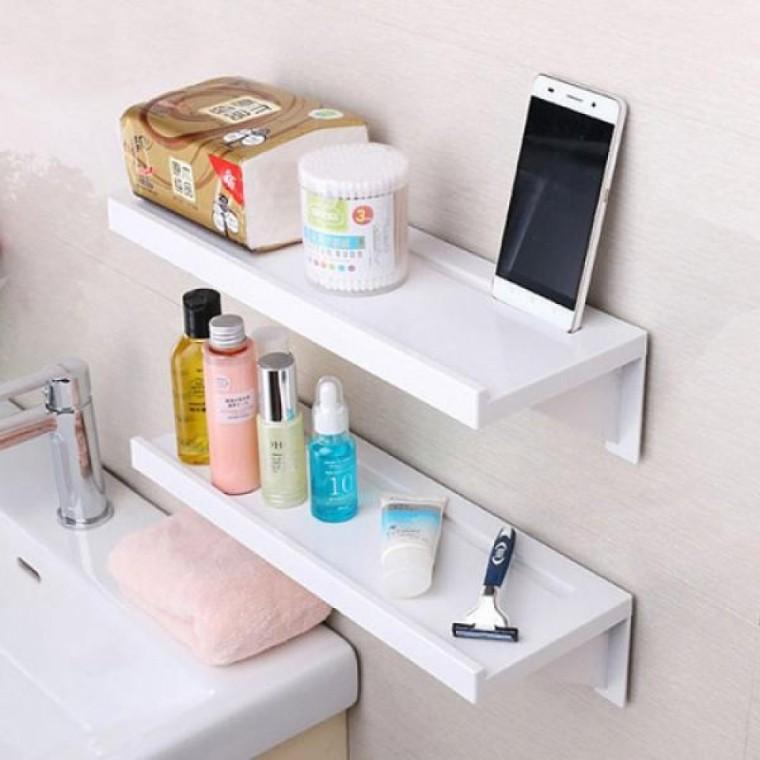 다용도 벽 선반 벽걸이 화이트 선반 무타공 수납함 깔끔한 심플한