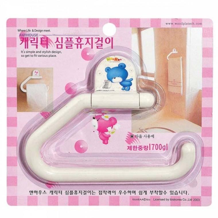 부착형 캐릭터 휴지 걸이 무타공 심플 휴지 걸이 다용도 욕실