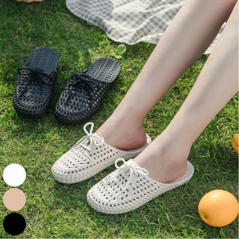 여자 슬리퍼 뮬 라탄 가벼운 젤리 슈즈 블로퍼 여름