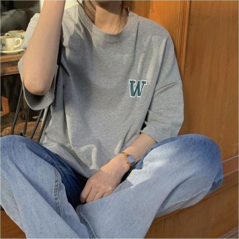 반팔 오버핏 티셔츠 여자 여름 3컬러 데일리 라운드넥