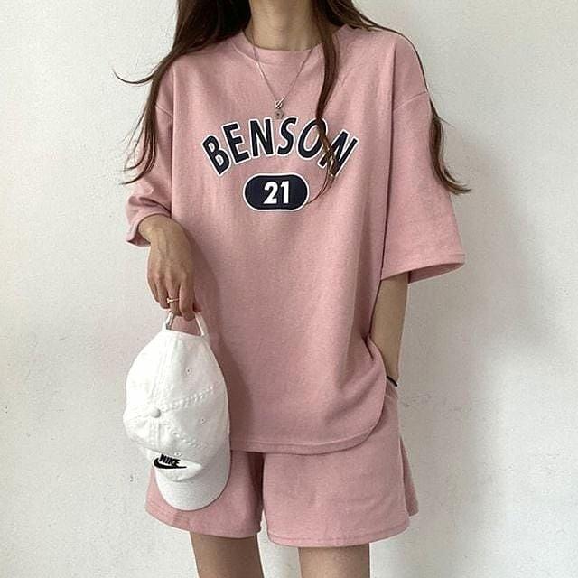 셋업 반팔 츄리닝 트레이닝복 3색 여성 여름 반바지 루즈핏