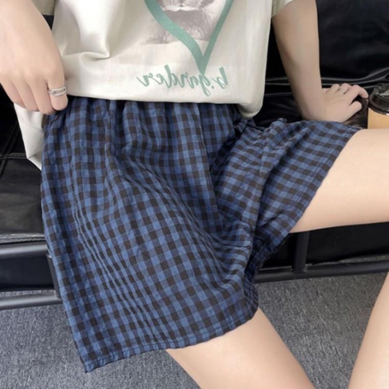 여름 체크 반바지 잠옷 세트 여성 파자마 수면잠옷 파자마파티 홈웨어