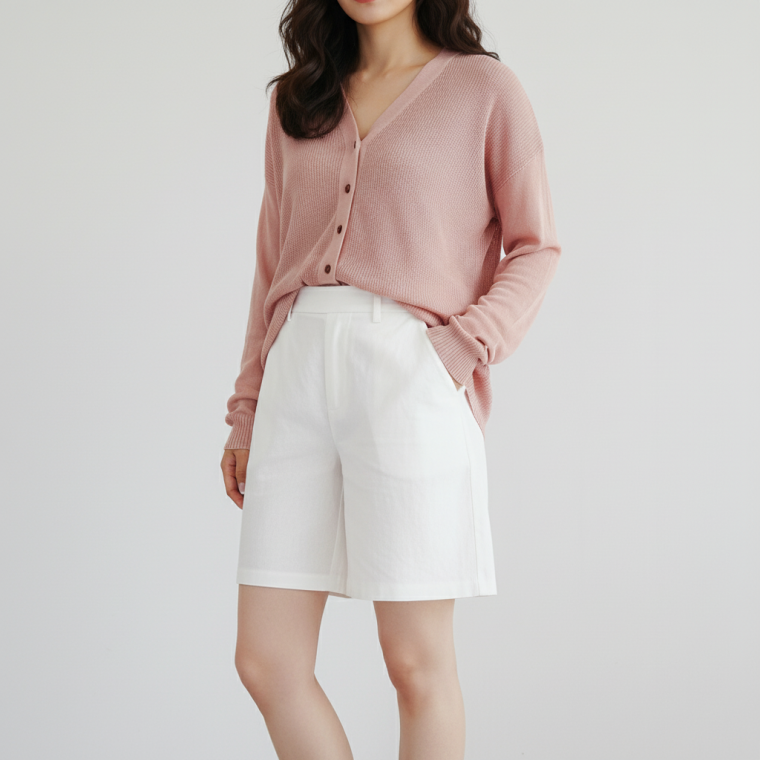 여름 여자 린넨 반바지 뒷밴딩 A라인 숏팬츠 데일리 하이웨스트