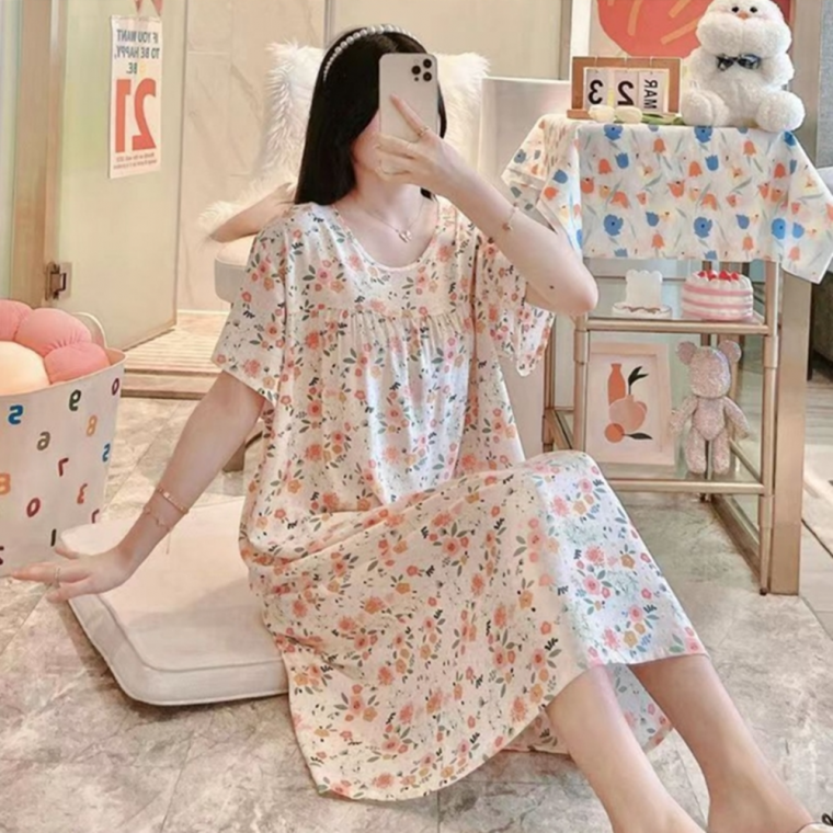 봄 여름 가을 잠옷 원피스 여자 잠옷 홈웨어 잠옷 사계절