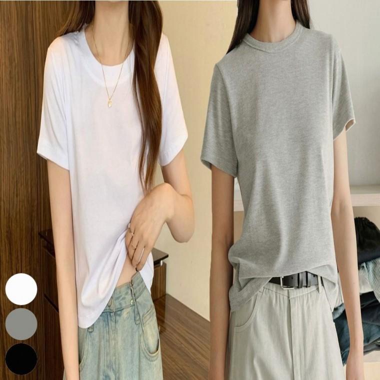 깔별 소장 여자 반팔티 여름 베이직 무지