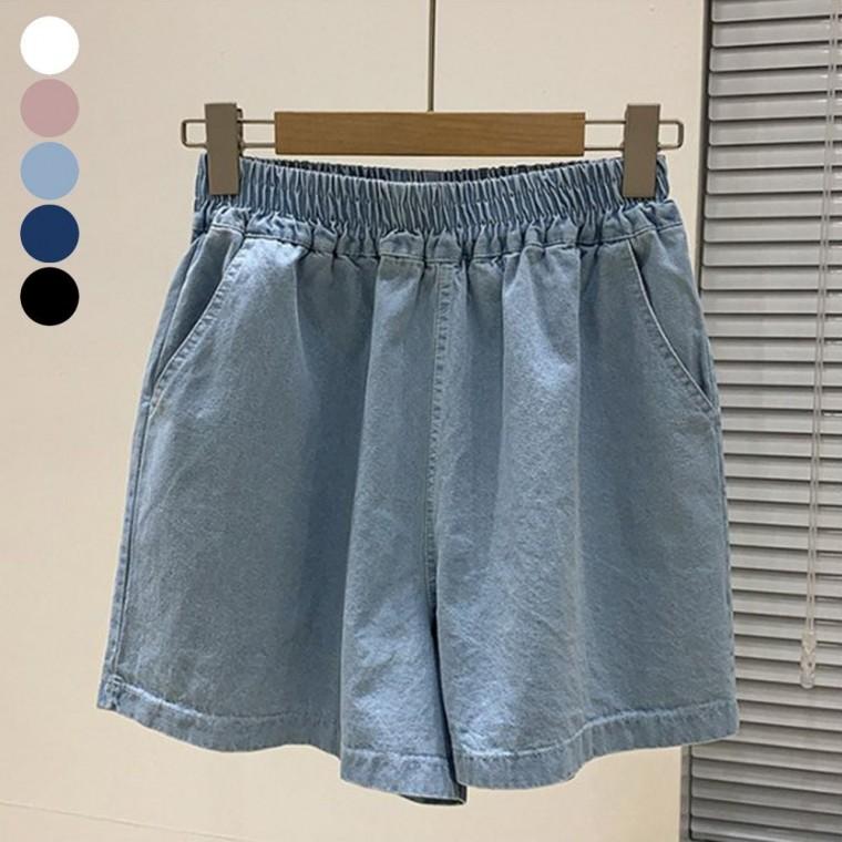 여름 3부 팬츠 여자 반바지 데일리 고무줄 면 편한