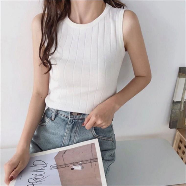 나시 민소매 이너 여자 4컬러 티셔츠 여름 라운드넥