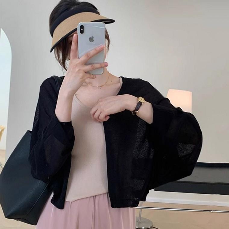 얇은 여성 가디건 루즈핏 숏 아우터 볼레로 여름