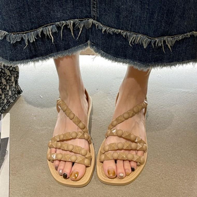 통굽 샌들 여성 여름 3컬러 젤리 슬리퍼 비치슈즈