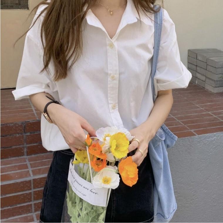 셔츠 여름 블라우스 반팔 2색 데일리룩 오피스룩 여성