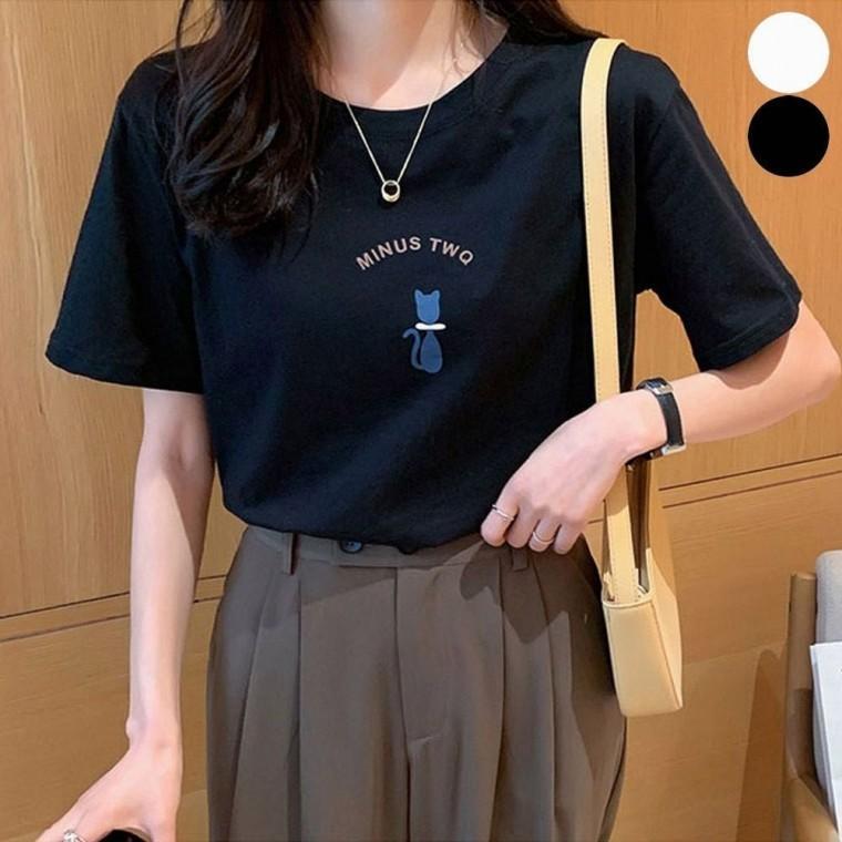 데일리 라운드넥 반팔 심플 루즈핏 티셔츠 여자 여름