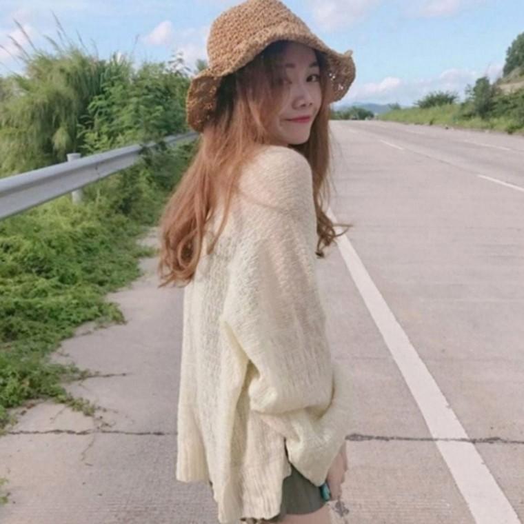 가디건 루즈핏 얇은니트 여름 여성 시스루 아우터 3색