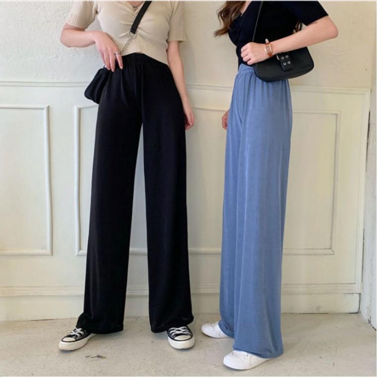 와이드팬츠 밴딩 여자 트레이닝 바지 시원한 쿨 여름