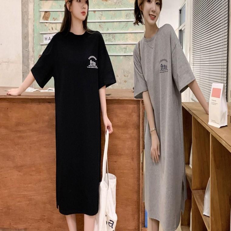 롱 반팔 여름 루즈핏 원피스 편한 옆트임 데일리 여자