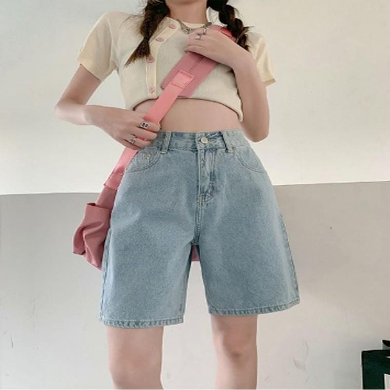 5부 연청 청 반바지 하프 여름 여자 팬츠 데님