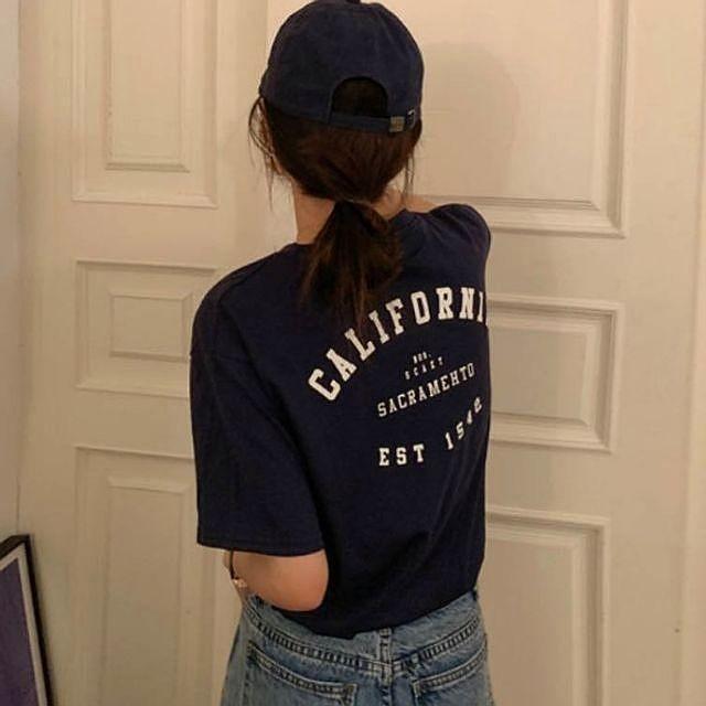 반팔티 티셔츠 레터링 여성 프린트 캐주얼 여름