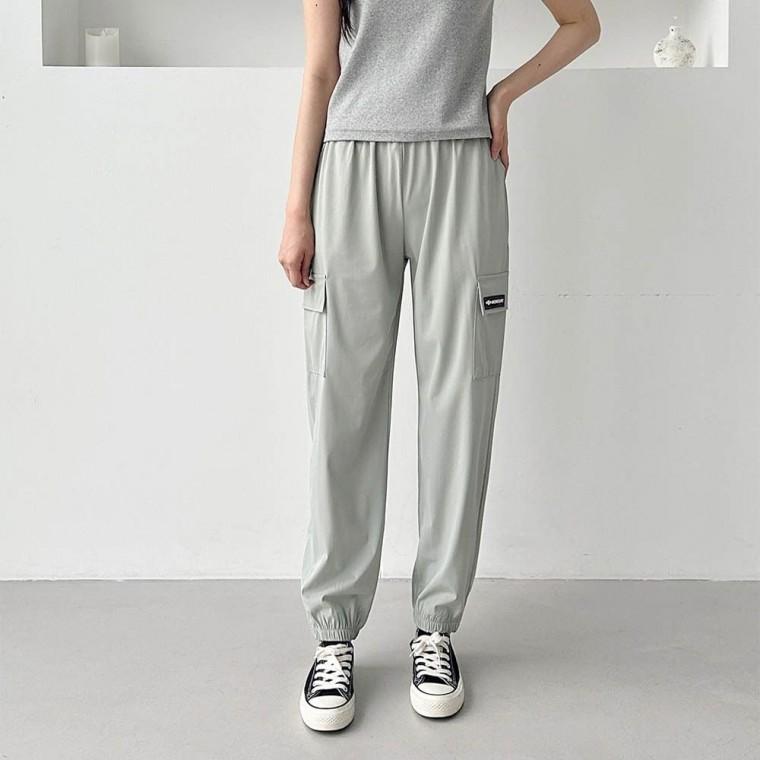 4컬러 팬츠 쿨 여름 조거바지 허리밴딩 카고포켓 여자
