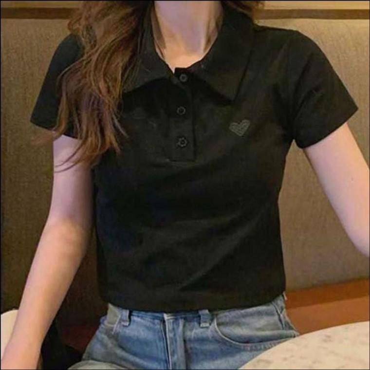 카라티 6컬러 상의 세미크롭 캐주얼 여름 반팔 여자