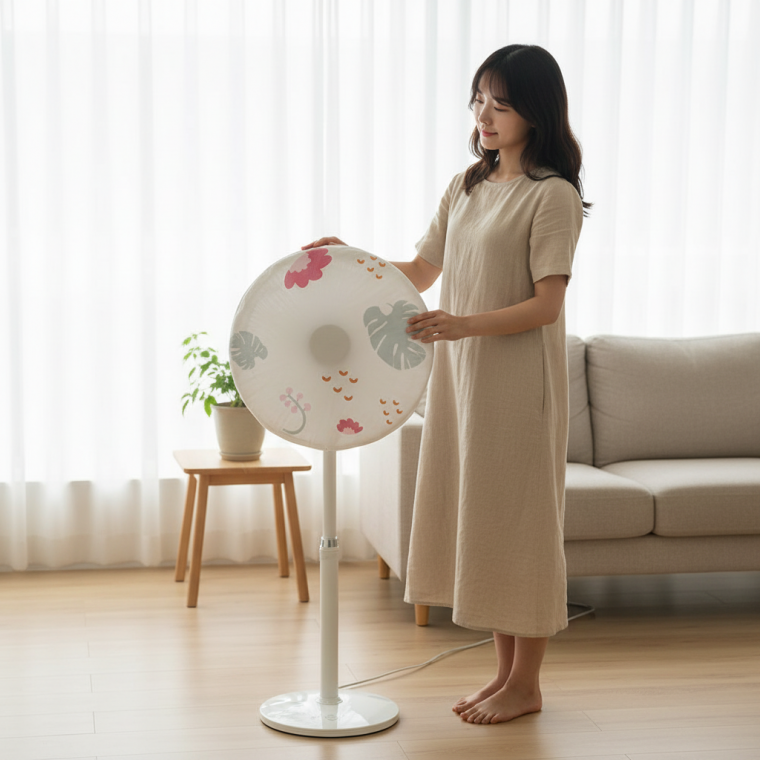 벽걸이 스탠드 선풍기 보관커버 먼지 방지 통기성 부직포 패브릭 케이스