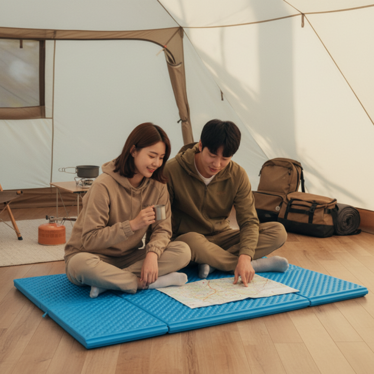 캠핑 접이식 발포 매트 200x140cm 텐트 바닥 깔개 차박 돗자리
