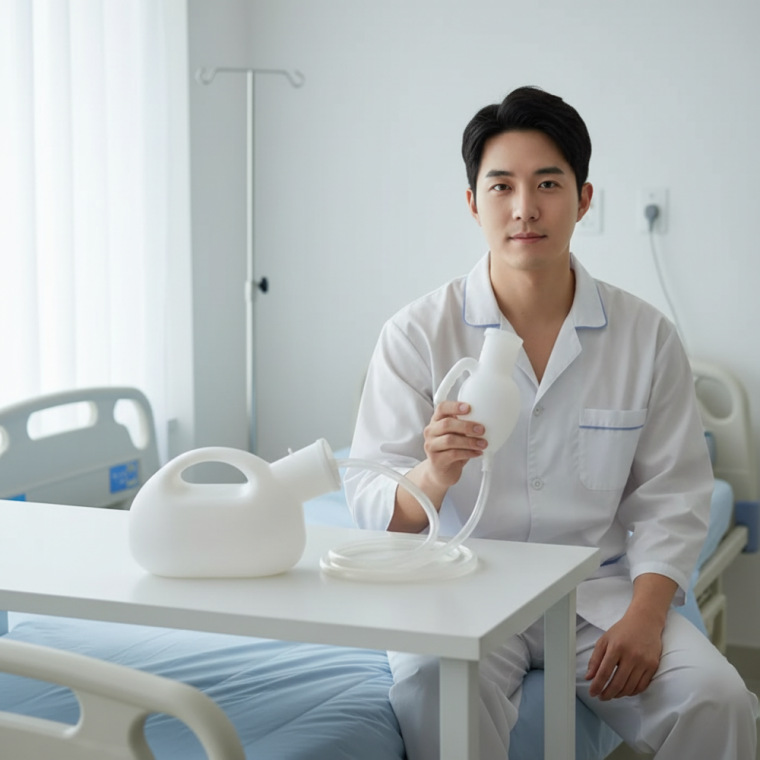 남성용 대용량 휴대용 소변통 2000ml 병원 간이 이동식 요강 배뇨기