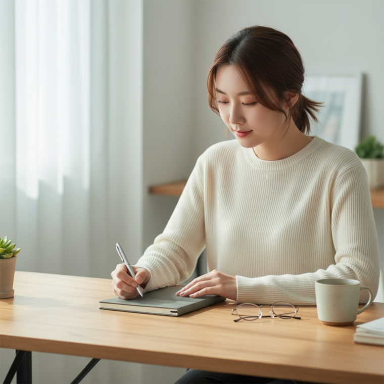 무지 휴대용 만년형 다이어리 대학생 강의 필기 노트 업무용 스케줄러 기록장 연습장