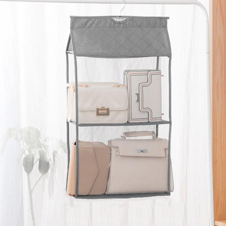 가방렉 가방랙 심플 걸이식 2칸 가방정리대 2p세트 그레이