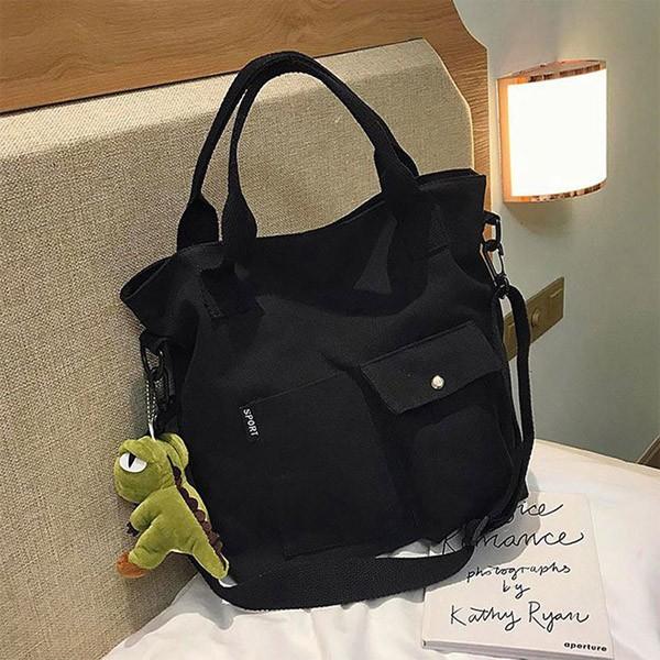 [DL] 남녀공용 심플 캔버스 포켓 크로스백 캐주얼가방 패션가방