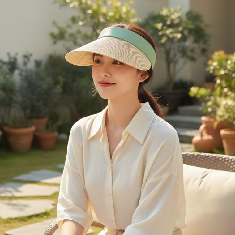쿨니스 돌돌이 썬캡 시원한 햇빛가림 여름모자 자외선차단썬캡모자 (민트)