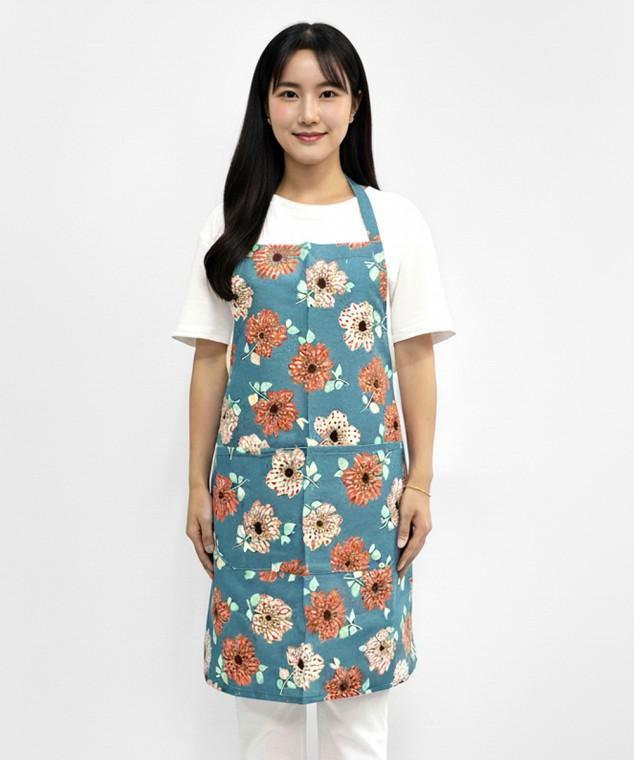 데이지 블루 앞치마 주방 식당 업소용 바리스타 카페 앞치마