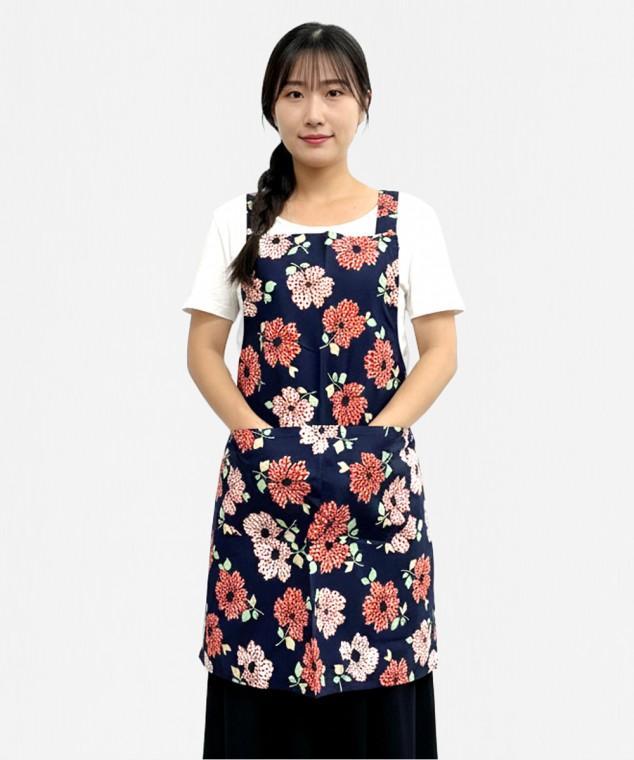 보헤미안 블룸 앞치마 주방 식당 업소용 바리스타 카페 앞치마